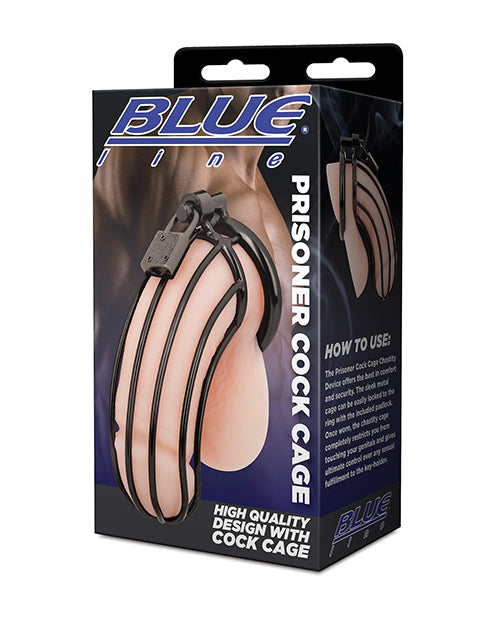 Blue Line Prisoner Cock Cage - Black - LUST Depot