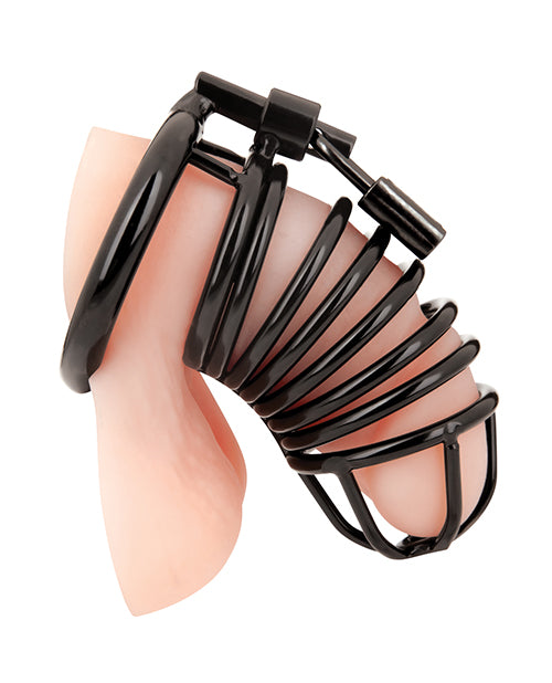 Blue Line Deluxe Chastity Cage - Black - LUST Depot