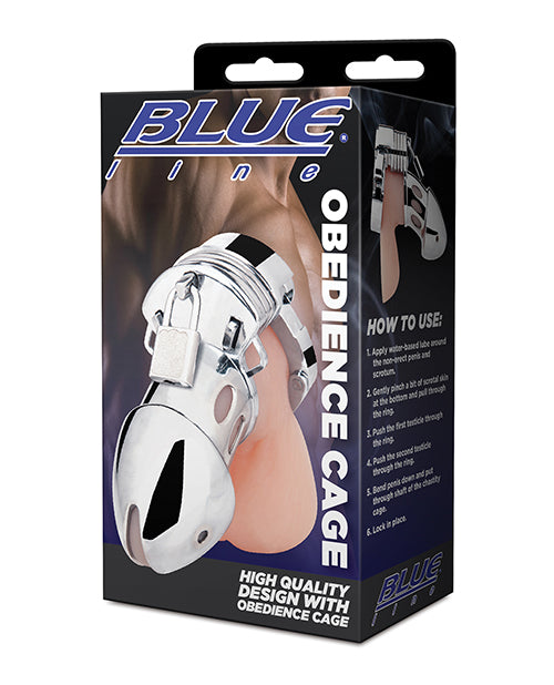 Blue Line Obedience Cage - Silver - LUST Depot