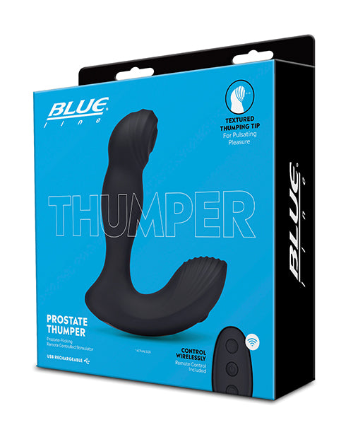 Blue Line Vibrating Prostate Thumper W-remote - Black - LUST Depot