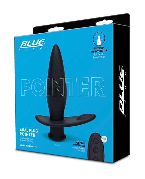 Blue Line Vibrating Anal Plug Pointer W-remote - Black - LUST Depot