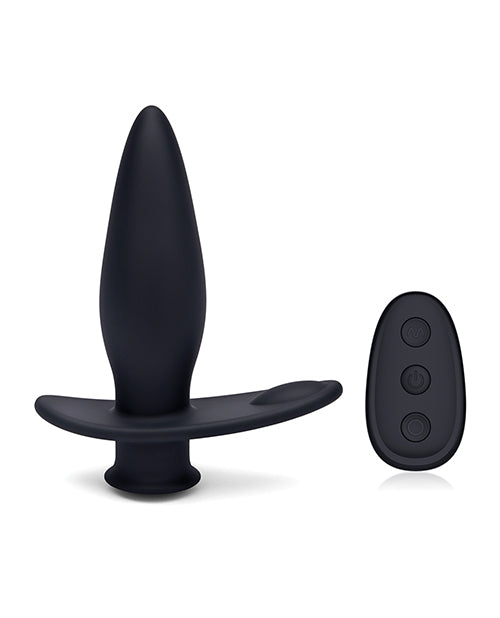 Blue Line Vibrating Anal Plug Pointer W-remote - Black - LUST Depot