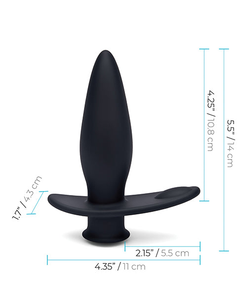 Blue Line Vibrating Anal Plug Pointer W-remote - Black - LUST Depot