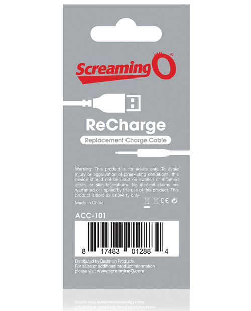 Screaming O Recharge Charging Cable - White - LUST Depot