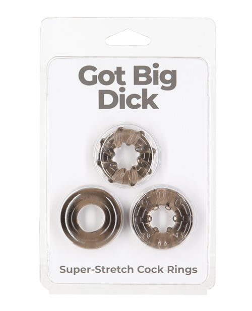 Got Big Dick 3 Pack Cock Rings - Black - LUST Depot