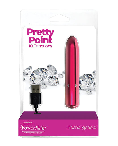 Pretty Point Rechargeable Bullet - 10 Functions Pink - LUST Depot