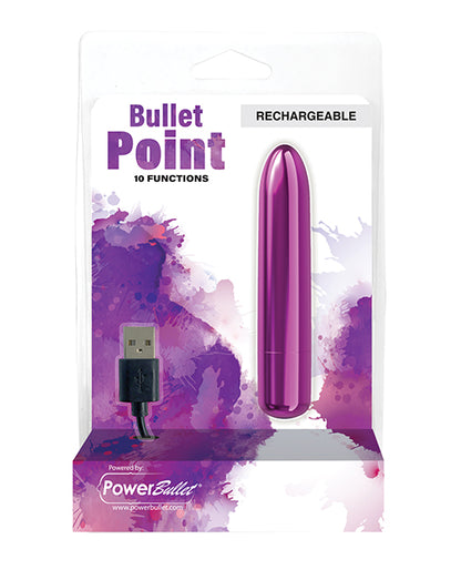 Bullet Point Rechargeable Bullet - 10 Functions Purple - LUST Depot