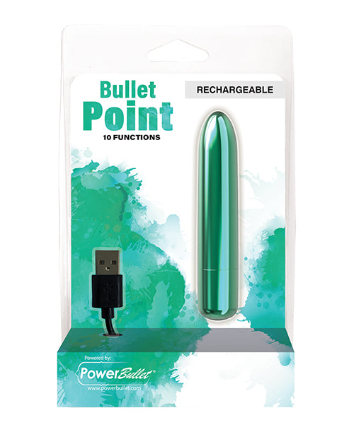 Bullet Point Rechargeable Bullet - 10 Functions Teal - LUST Depot