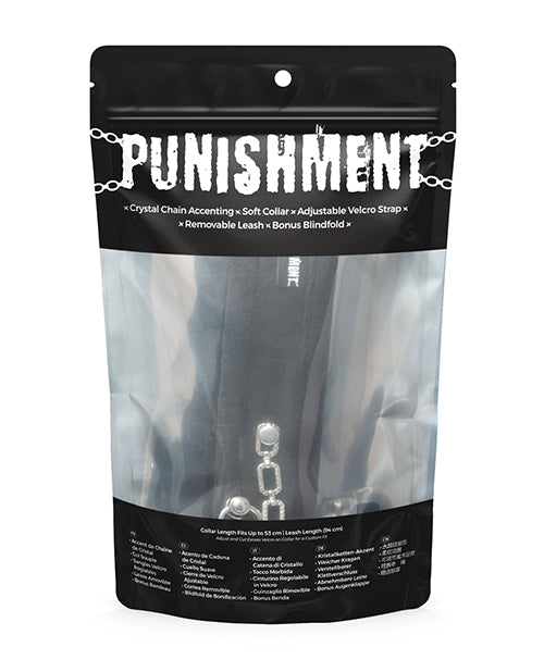 Punishment Crystal Detail Collar & 37" Leash - LUST Depot