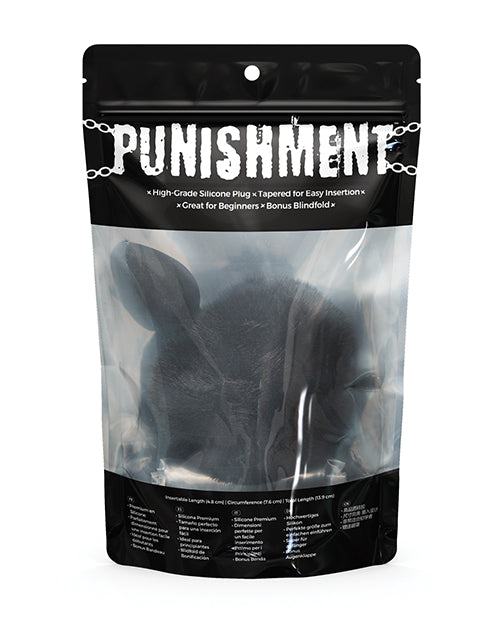 Punishment Bunny Tail Butt Plug - Black - LUST Depot