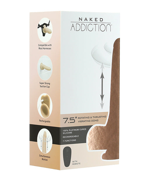 Naked Addiction The Freak 7.5" Rotating & Thrusting Vibrating Dong - Ivory - LUST Depot