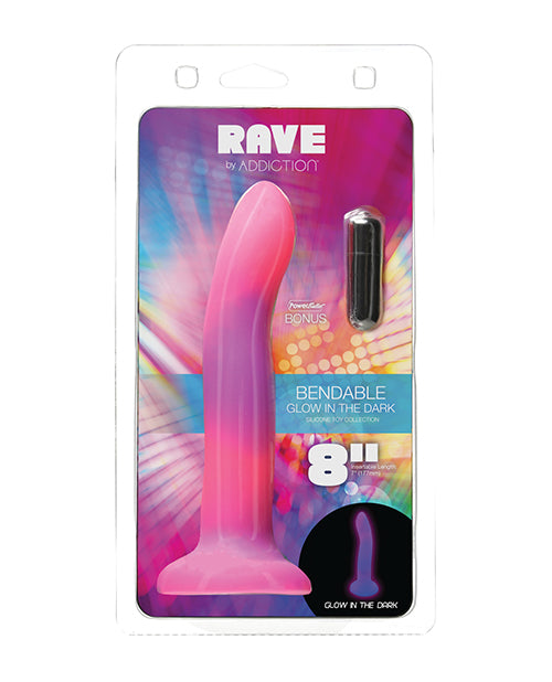 Addiction 8" Rave Glow In The Dark Dong - Pink-purple - LUST Depot