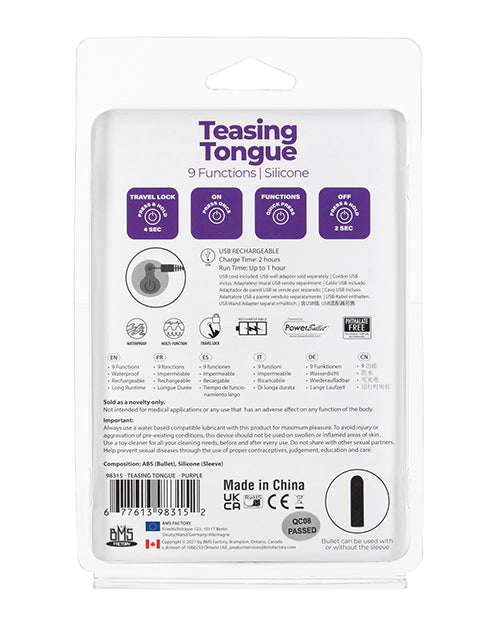 Teasing Tongue - 9 Functions Purple - LUST Depot