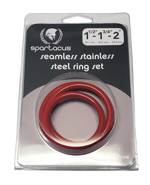 Spartacus Seamless Stainless Steel C-ring - Red Pack Of 3 - LUST Depot