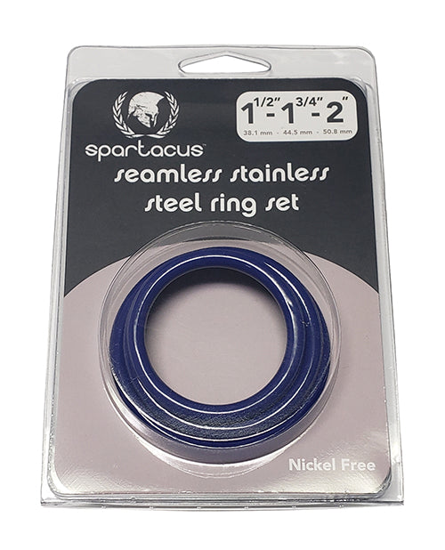 Spartacus Seamless Stainless Steel C-ring - Blue Pack Of 3 - LUST Depot