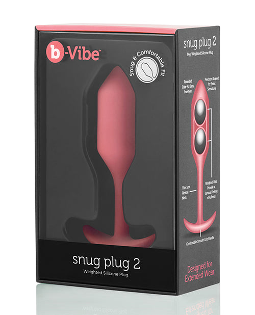 B-vibe Weighted Snug Plug 2 - 114 G Coral - LUST Depot