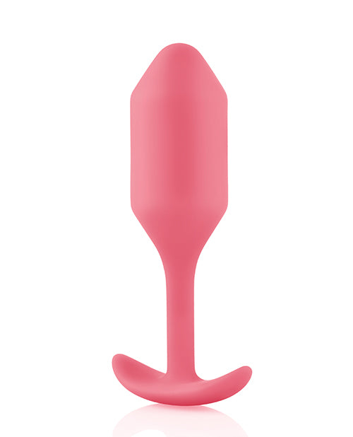 B-vibe Weighted Snug Plug 2 - 114 G Coral - LUST Depot