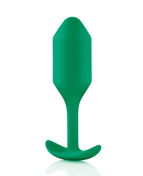 B-vibe Weighted Snug Plug 2 - 114 G Green - LUST Depot