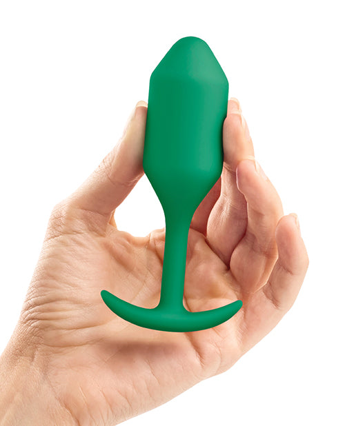 B-vibe Weighted Snug Plug 2 - 114 G Green - LUST Depot