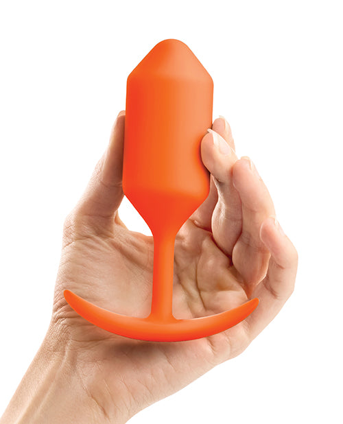 B-vibe Weighted Snug Plug 3 - 180 G Orange - LUST Depot