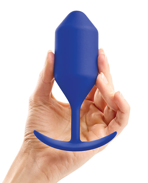 B-vibe Weighted Snug Plug 4 - 257 G Navy - LUST Depot