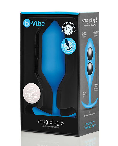 B-vibe Weighted Snug Plug 5 - 350 G Blue - LUST Depot