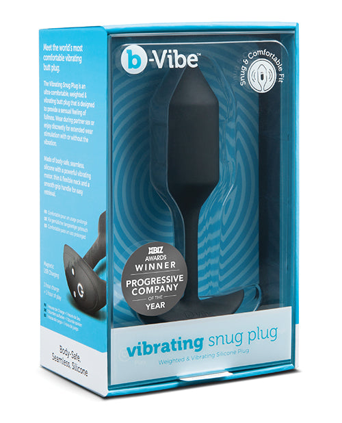 B-vibe Vibrating Weighted Snug Plug M - 112 G Black - LUST Depot