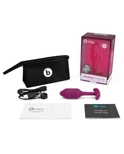 B-vibe Vibrating Weighted Snug Plug M - 112 G Rose - LUST Depot