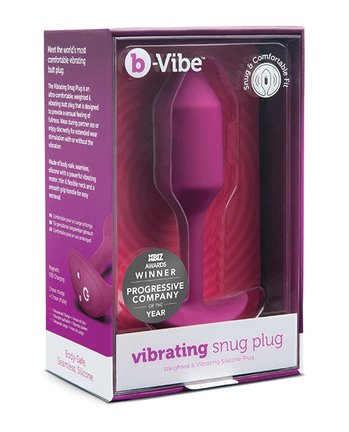 B-vibe Vibrating Weighted Snug Plug M - 112 G Rose - LUST Depot