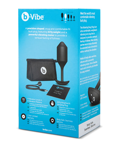 B-vibe Vibrating Weighted Snug Plug Xl - 247 G Black - LUST Depot