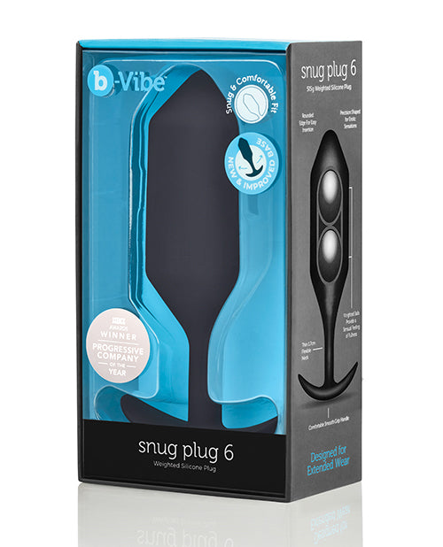 B-vibe Weighted Snug Plug 6 - .515 G Black - LUST Depot