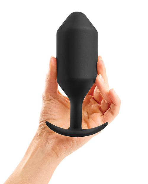 B-vibe Weighted Snug Plug 6 - .515 G Black - LUST Depot