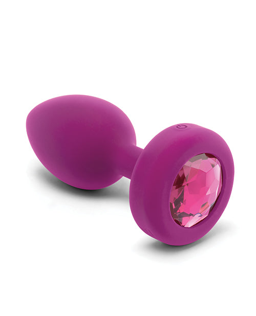 B-vibe Remote Control Vibrating Jewel Plug (s-m) - Fuschia - LUST Depot