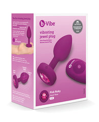 B-vibe Remote Control Vibrating Jewel Plug (s-m) - Fuschia