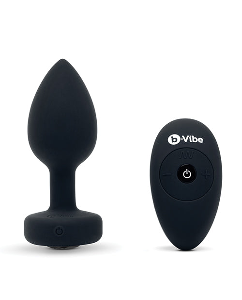 B-vibe Remote Control Vibrating Jewel Plug (m-l) - Black - LUST Depot