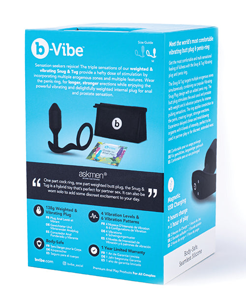 B-vibe Vibrating Snug & Tug Medium - Black - LUST Depot