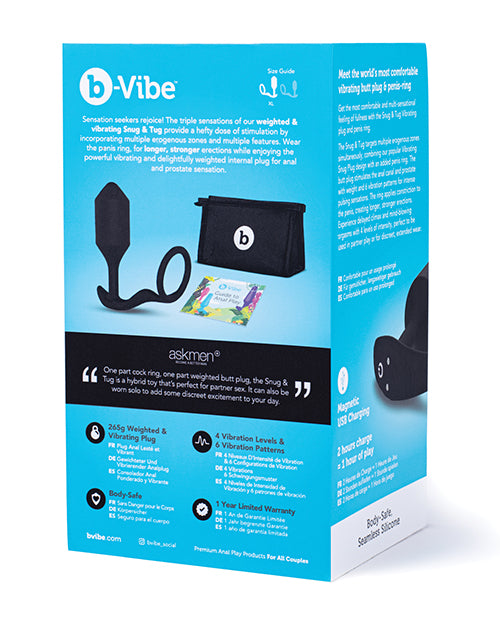 B-vibe Vibrating Snug & Tug Xl - Black - LUST Depot