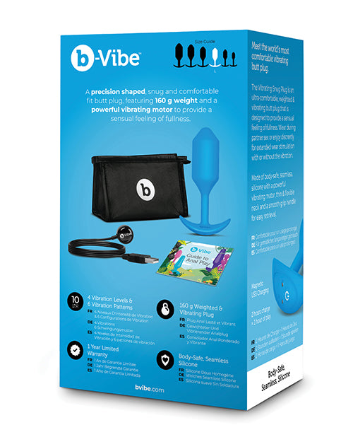 B-vibe Vibrating Snug Plug - Blue Large - LUST Depot