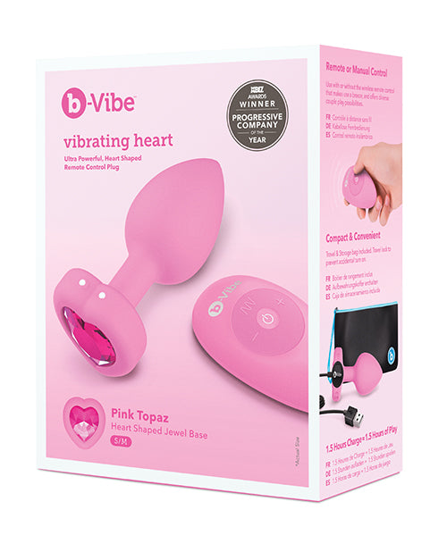 B-vibe Vibrating Heart Plug S-m - Pink - LUST Depot