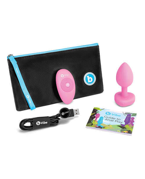 B-vibe Vibrating Heart Plug S-m - Pink - LUST Depot