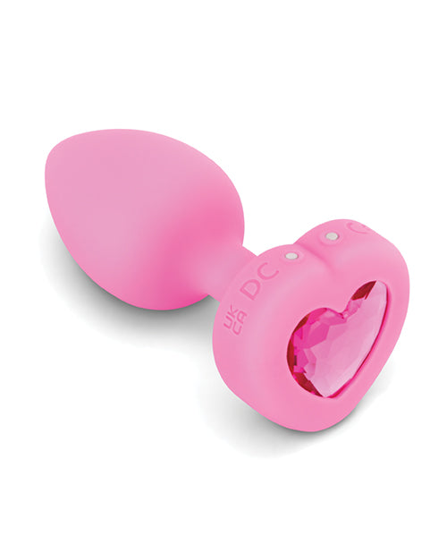 B-vibe Vibrating Heart Plug S-m - Pink - LUST Depot