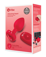 B-vibe Vibrating Heart Plug M-l - Red