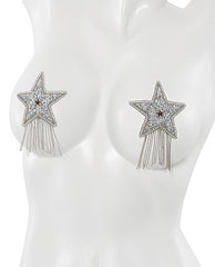 Rhinestone Star Pasties Silver O-s