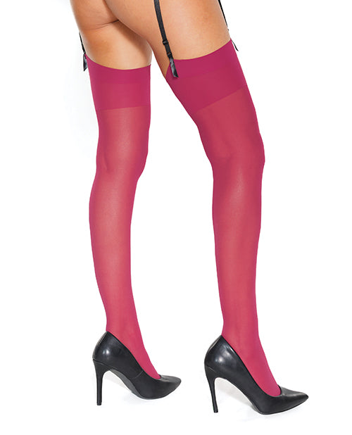 Sheer Thigh High Stockings Raspberry O/s - LUST Depot