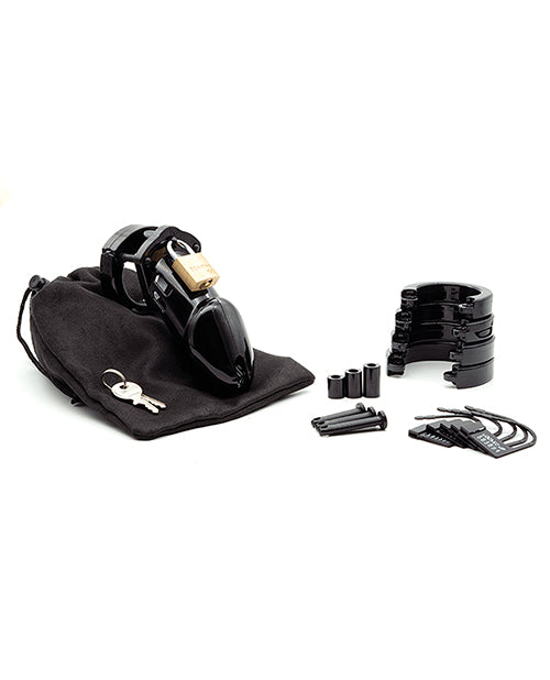 Cb-6000 3 1-4" Cock Cage & Lock Set - Black - LUST Depot