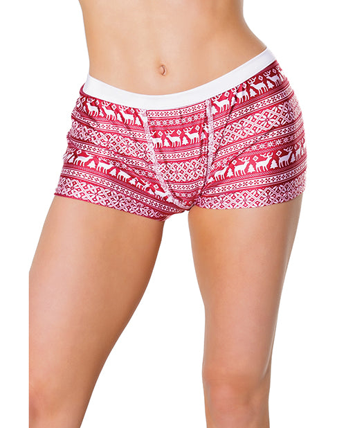 Holiday Unisex Boxer Brief W-back Flap Red-white O-s - LUST Depot