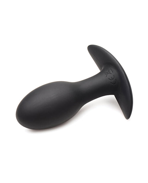 Curve Toys Rooster Rumbler Vibrating Silicone Anal Plug Medium - Black - LUST Depot