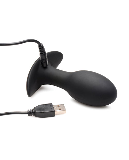 Curve Toys Rooster Rumbler Vibrating Silicone Anal Plug Medium - Black - LUST Depot