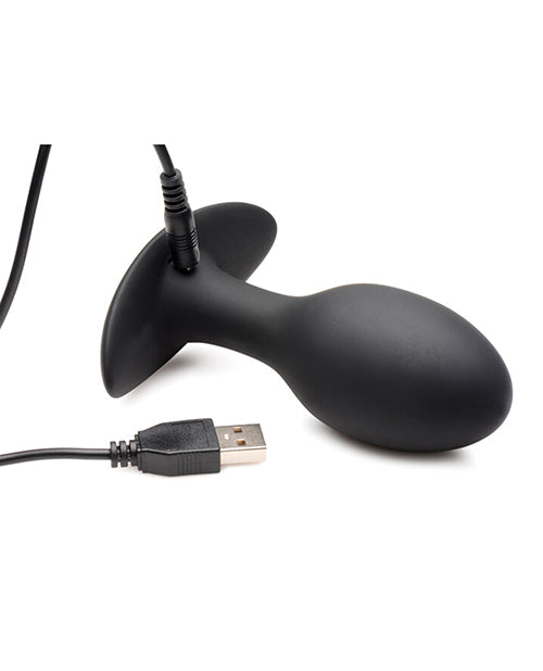 Curve Toys Rooster Rumbler Vibrating Silicone Anal Plug Large - Black - LUST Depot