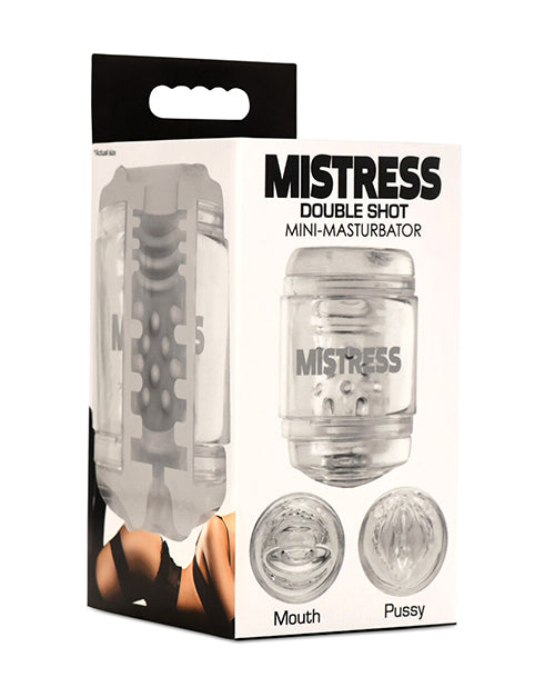 Curve Toys Mistress Double Shot Mini Masturbator Mouth & Pussy  - Clear - LUST Depot